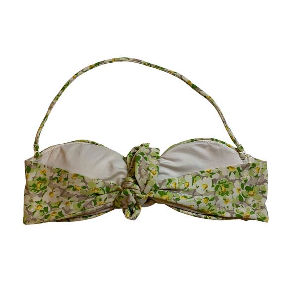 Victoria's Victoria Secret Bikini Green Yellow Flower Bikini Top Size Small S - Picture 2 of 5